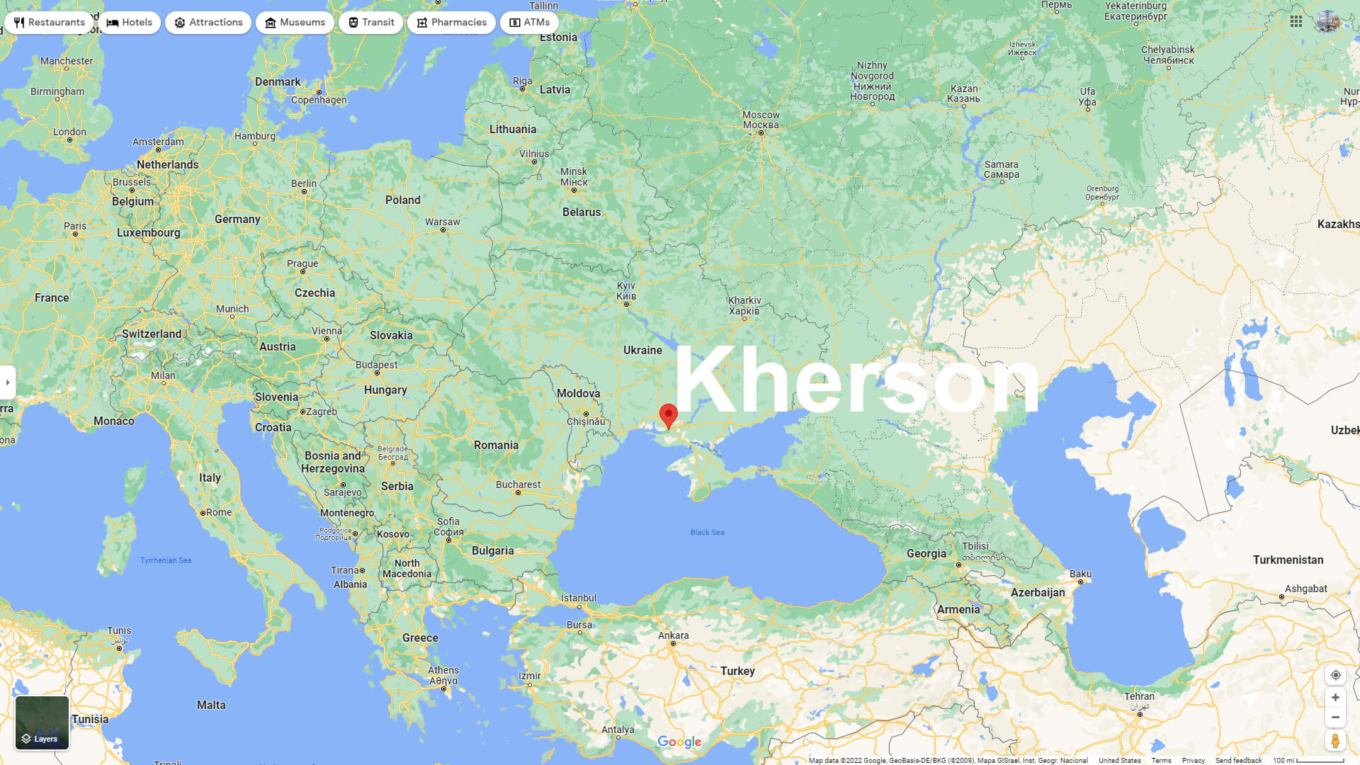 Où se trouve Kherson en Europe